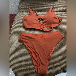 Criss Cross High Waisted String 2 piece bathing suit